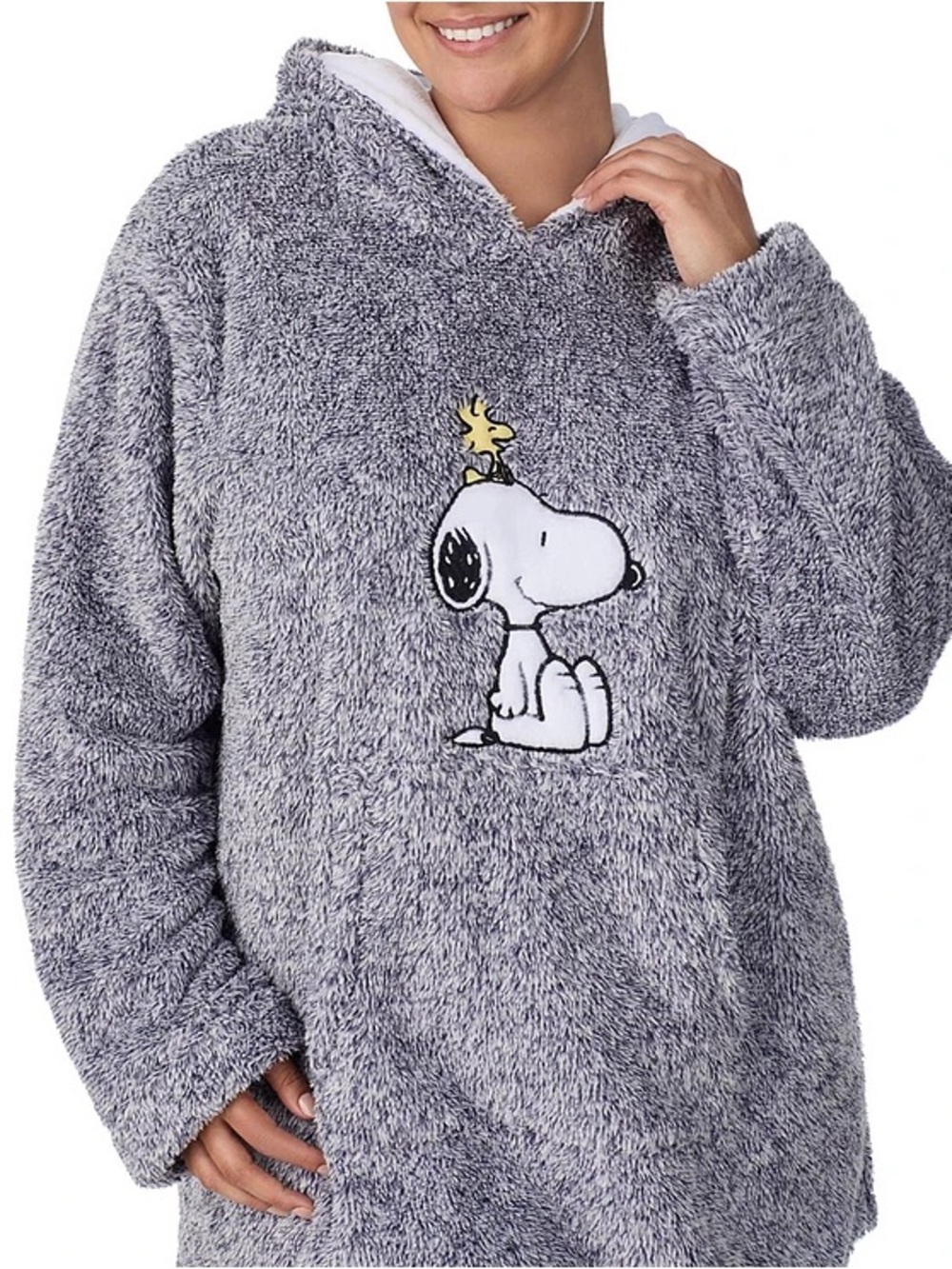 Peanuts Snoopy Woodstock Sherpa Plush Hoodie Lounger Sleep Tunic